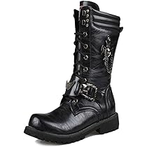 編み上げ パンク ロングブーツ メンズサイズ 27.5～28.0 入手困難 限定 パンク メンズブーツ 編み上げ ベルト ロングブーツ 黒 コスプレ
